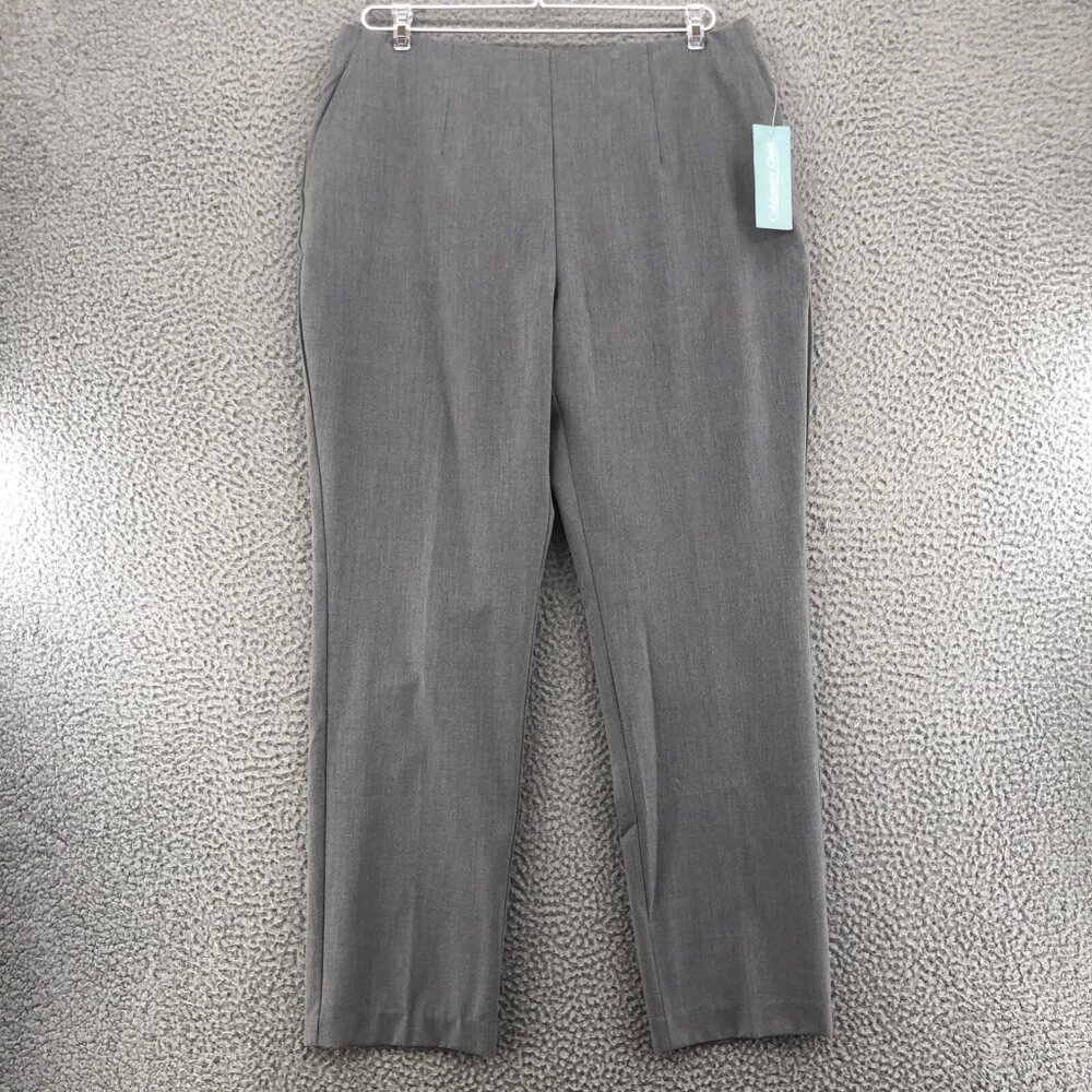 Coldwater Creek Pants Womens 12 Petite Studio Gray Slim Leg Skinny Office NWT